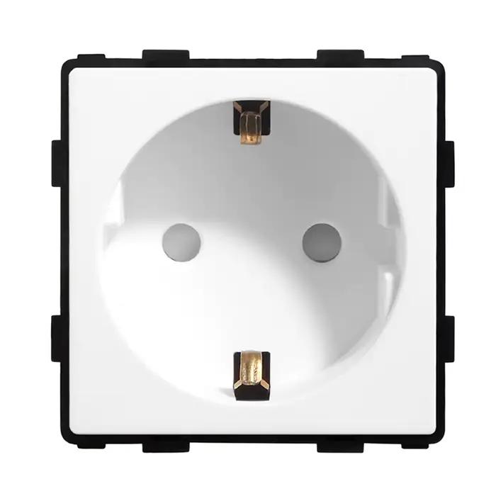 BSEED – prise murale simple Standard ue, Double prise d'alimentation avec panneau en verre cristal b