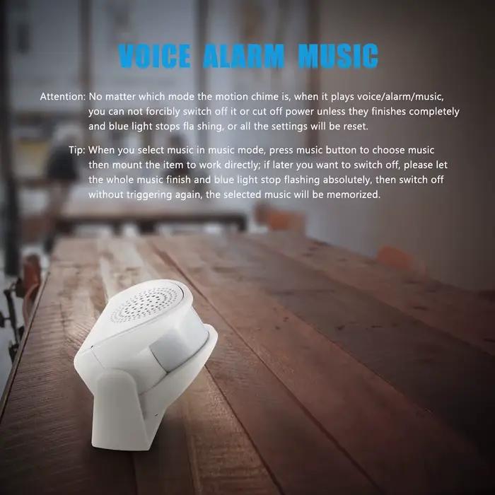 Sonnette de porte sans fil FUERS avec détecteur de mouvement pour sécurité et bienvenue des invités occasions spéciales entrée des magasins entreprises protection intelligente alarme anti-intrusion 90dB musique personnalisable
