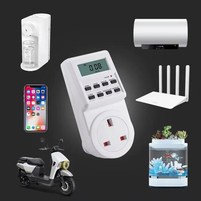 Minuterie numérique électronique, 12/24 heures, cyclique, prise UE, UK, US, minuterie de cuisine, prise programmable, 220V, 120V