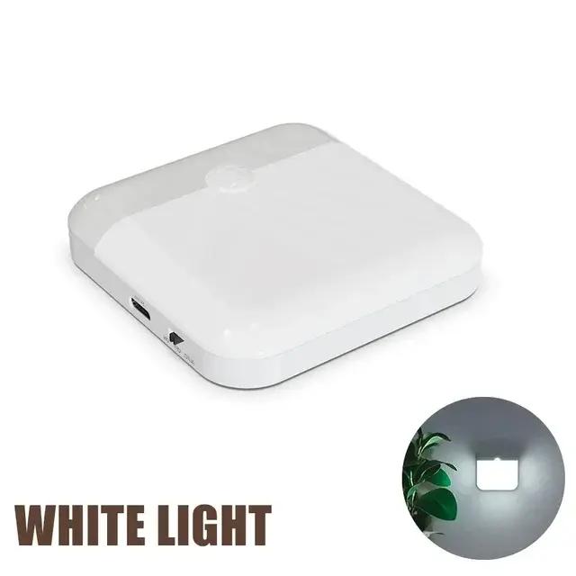Lumière de capteur de mouvement Led USB TYPE-C charge lampe carrée pour chambre cuisine escalier couloir garde-robe