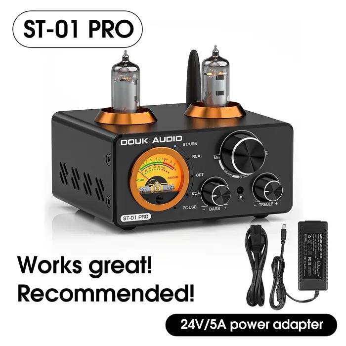 Amplificateur à Tubes Douk Audio HiFi Bluetooth 5.0 avec Sorties Multicanal pour Musique Claire et Expérience Cinéma Maison