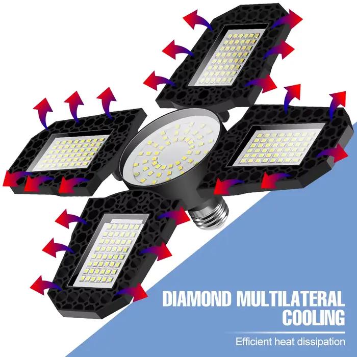 Lampe LED projecteur 220V E27 200W 300W 400W éclairage industriel pliant pour garage entrepôt salle de sport occaions spéciales