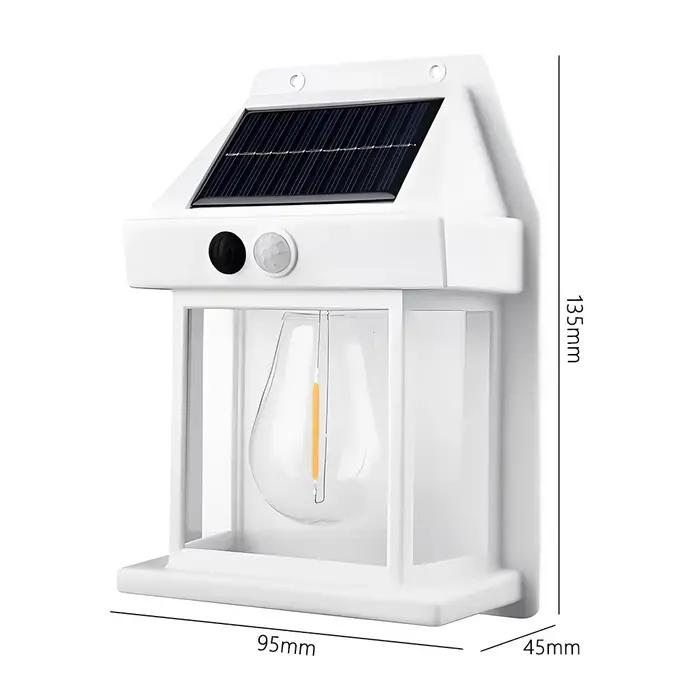 Lampe murale LED solaire étanche pour jardin, cour, clôture, patio et entrée de maison, avec capteur de lumière et détecteur de mouvement, résistante aux intempéries