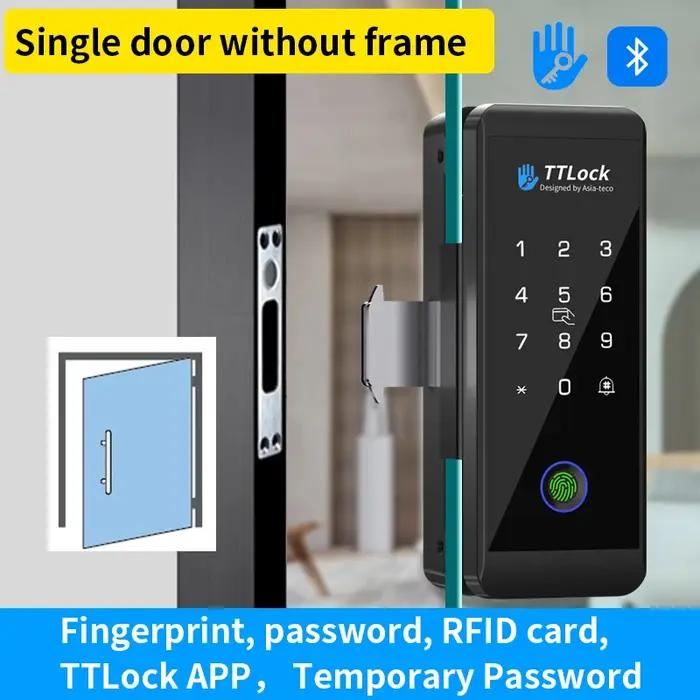 Ttlock APP serrure de porte en verre en bois Bluetooth déverrouillage à distance empreinte digitale App carte mot de