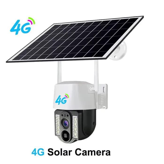 Caméra solaire 4G Sim extérieure sans fil IP Camara batterie à faible puissance détection de mouveme