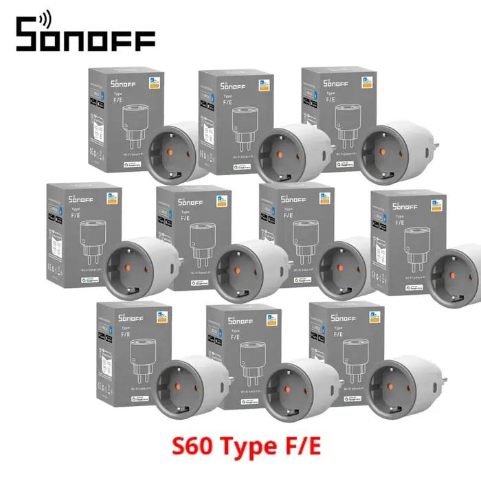 SONOFF S60 EU SONOFF Wifi prise Wifi prise intelligente Protection contre les surcharges minuterie scène intelligente télécommande Via EWeLink Alexa Google