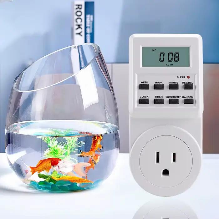Minuterie numérique d'intérieur programmable pour lumière d'aquarium et lampe prise électrique 24 heures pour aquarium cuisine智能家居定时器数字室内编程用于水族馆和灯具插头电器24小时