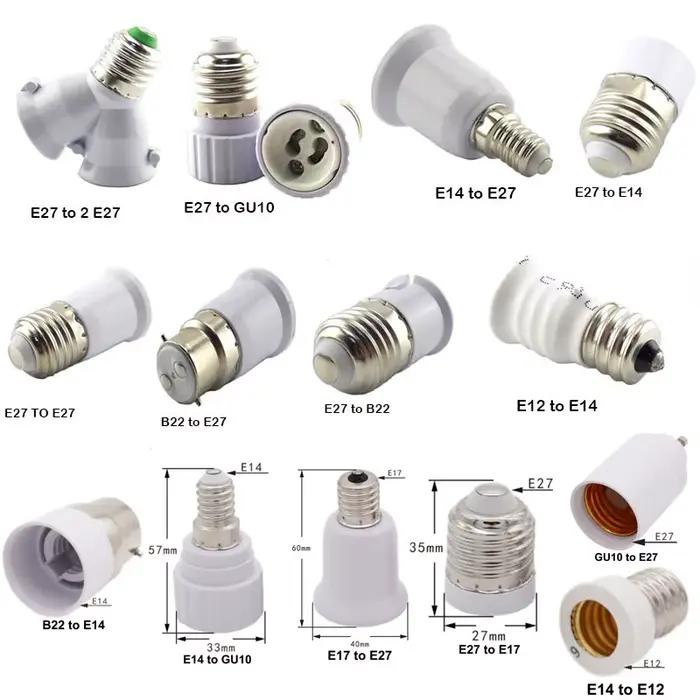 E27 e14 e12 à E27 E14 GU10 B22 e17 e12 Base de lampe LED ampoule de maïs support de lumière converti