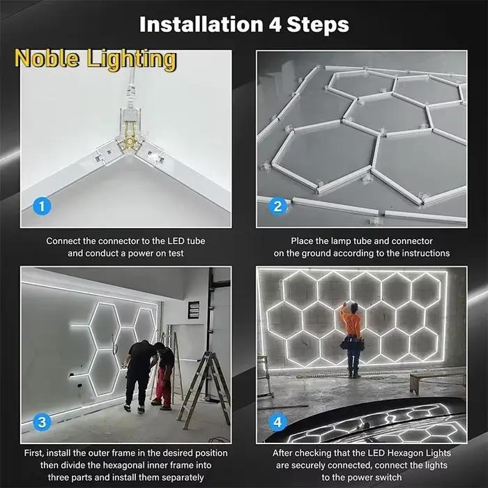 Plafonnier Led hexagonal en nid d'abeille 5000K