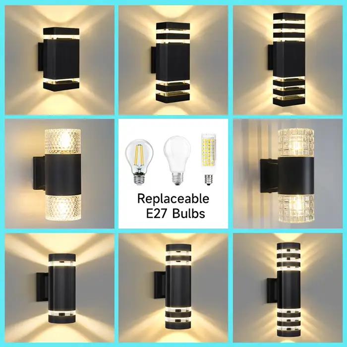 Mur LED lampe E27 ampoule douille étanche lumière décorative intérieure extérieure mur LED lumières haut vers le bas éclairage chambre porte Patio