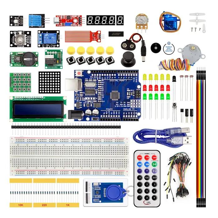 Kit de démarrage complet Kit d'apprentissage de programmation + 40 projets pour Arduino UNO R3 Starter Kit + tutoriel en ligne Kit électronique de bricolage