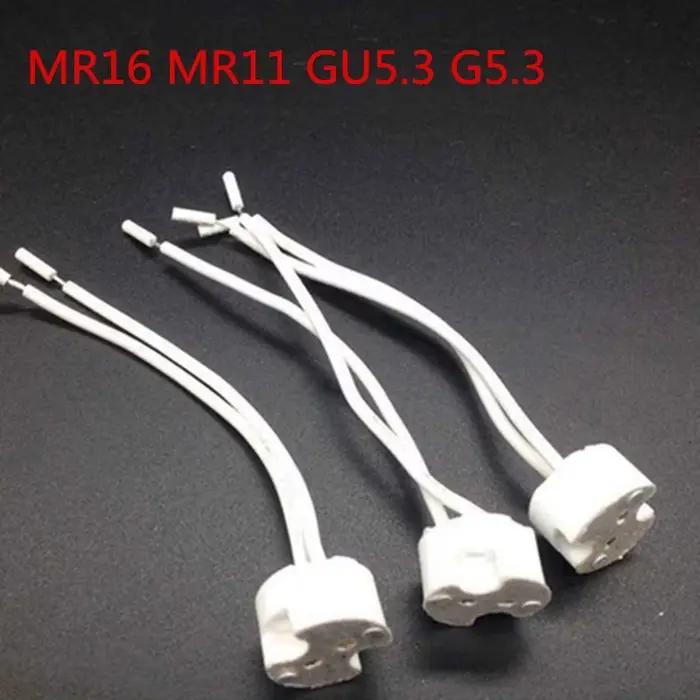 10-200 pcs/lot MR16 MR11 GU5.3 G5.3 G4 connecteur de base de lampe câble base de douille de lampe MR