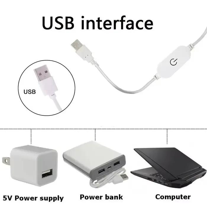Bande lumineuse LED USB flexible à intensité variable, rétroéclairage TV, chambre, cuisine, lampe d'