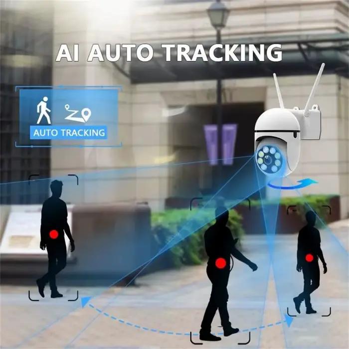 Caméra de Surveillance de sécurité extérieure IP sans fil 8MP PTZ avec Zoom 4X suivi humain AI Audio bidirectionnel HD Vision nocturne couleur