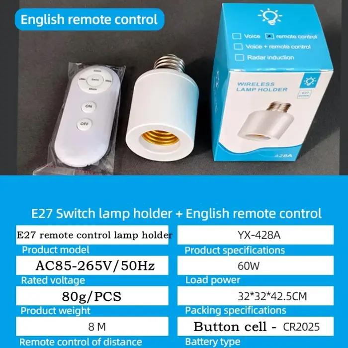 Interrupteur intelligent sans fil E27 110V 220V pour maison