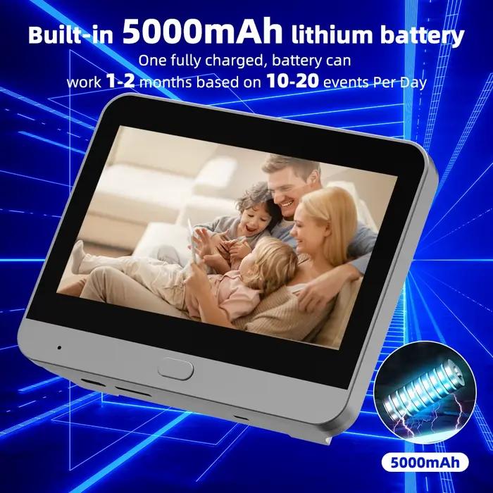 3MP Tuya Smart Life APP maison batterie WiFi vidéo numérique porte judas visionneuse PIR IR sonnette