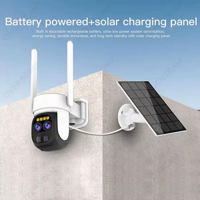 O-Kam App Smart Solar 10X Zoom WIFI caméras de sécurité avec panneaux solaires 8MP 4K HD couleur Vision nocturne PTZ Surveillance caméra IP