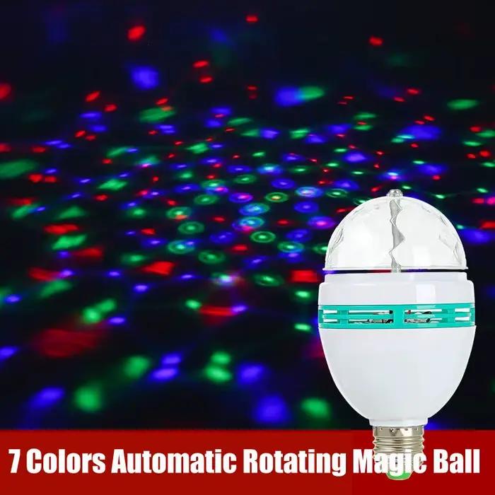Multicolore effet de scène éclairage atmosphère rotative E27 ampoule automatique Disco KTV DJ boule magique Lampe danse maison fête