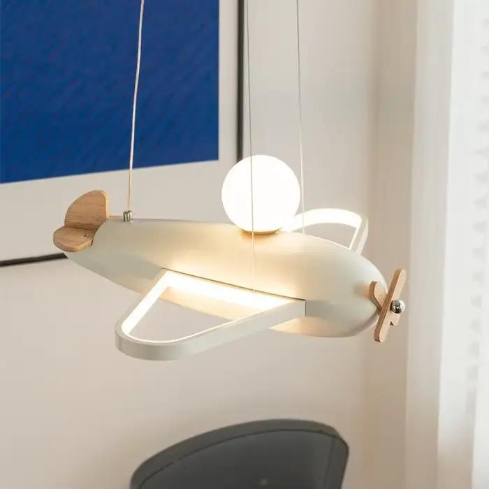 Dessin animé avion plafonnier Design créatif Led lampe blanche salon salle à manger étude chambre d'enfants garçon bébé chambre décor lampe