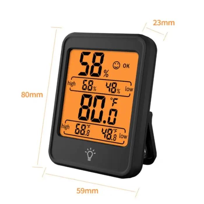 Thermomètre et hygromètre électroniques d'intérieur avec écran rétroéclairé pour chambre et espace de vie