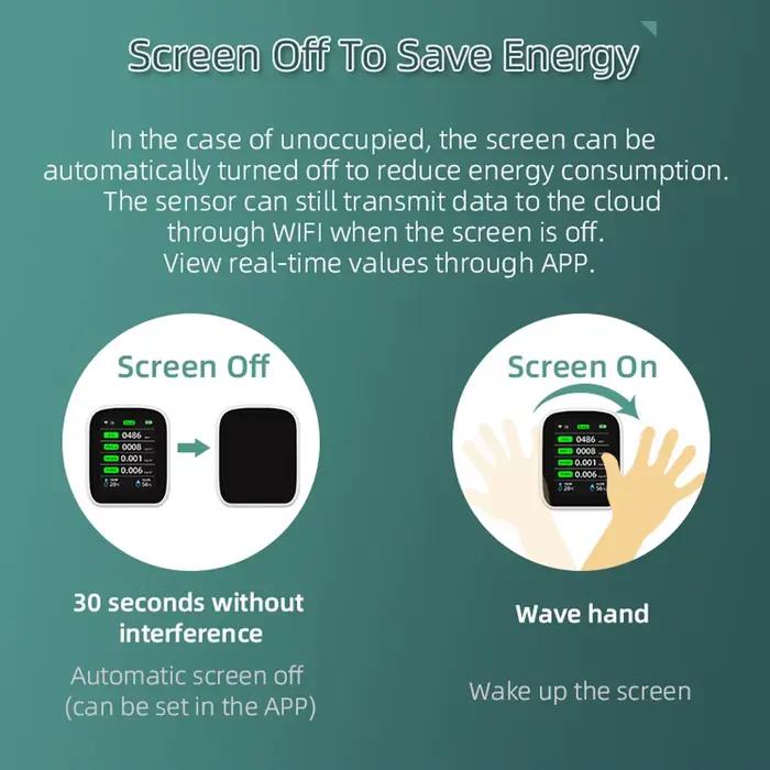 Tuya WIFI 8 en 1 moniteur de qualité de l'air CO2 HCHO TVOC PM1.0 PM2.5 PM10 testeur température hum