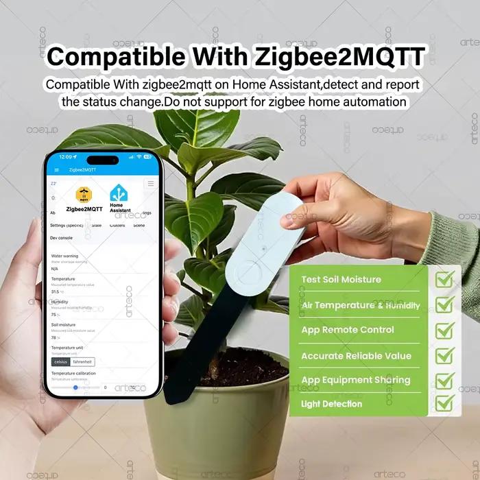 Zigbee – testeur de sol intelligent, compteur d'humidité et de température d'éclairage, capteur d'hu