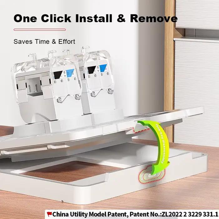 Plaque murale ROVLL RJ45 RJ11 1/2 ports pour connecteur Keystone CAT6 CAT5e CAT5 Ethernet (prise non incluse)