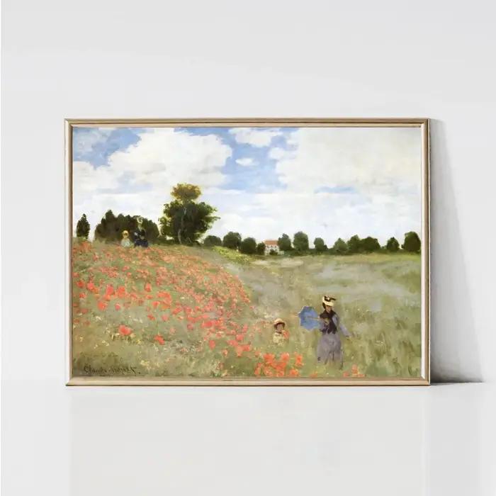 Affiches et impressions sur toile de paysages de jardin classiques avec nénuphars de Claude Monet, a
