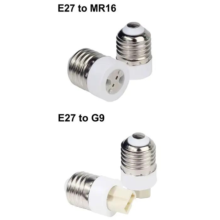 Convertisseur d'ampoule E27 mâle à E12 E14 E40 B22 MR16 G4 G9 GU10 femelle