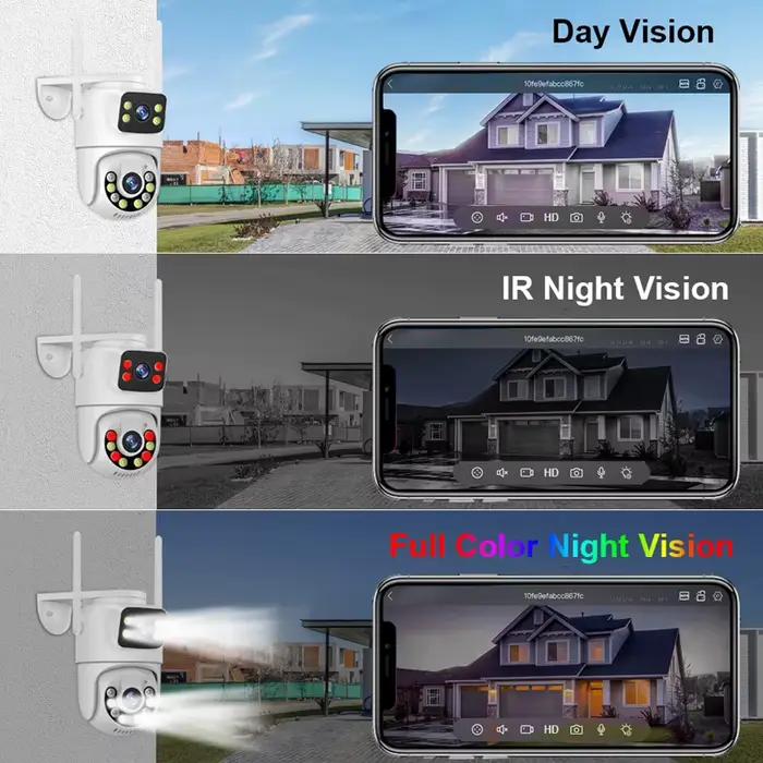 Caméra de surveillance extérieure PTZ IP WiFi HD 6MP avec suivi automatisé et double écran pour surveillance intérieure et extérieure à offrir pour la sécurité de la maison et du jardin occasions spéciales
