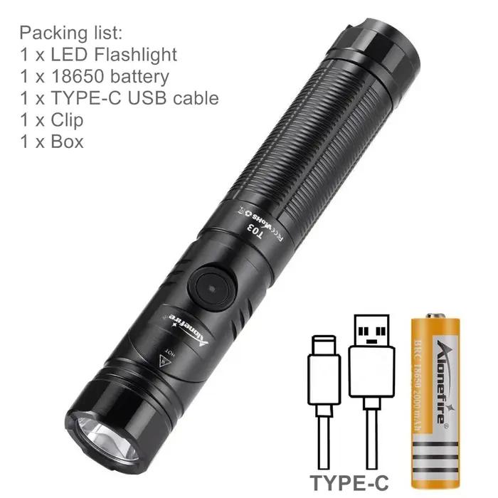 Lampe de Poche Tactique 12W LED 90 degrés Rotative Magnétique Rechargeable pour Chasse Randonnée Camping Pêche