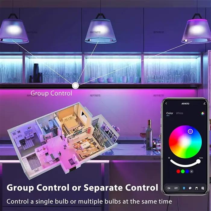 Ampoule LED Bluetooth Tuya Dimmable 15W 18W E27 B22 220V RGBCW