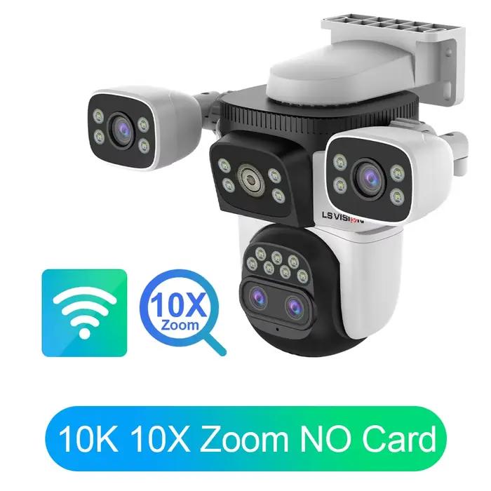 LS VISION 20MP Wifi Caméra de Surveillance 10X Zoom 4 * Écrans En Plein Air Sans Fil Caméras de Sécu