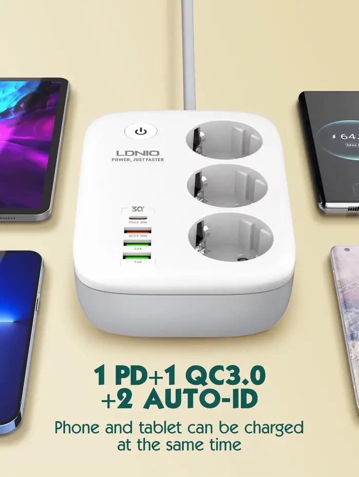 Sat NIO-Multiprise avec 3 Prises d'Extension USB