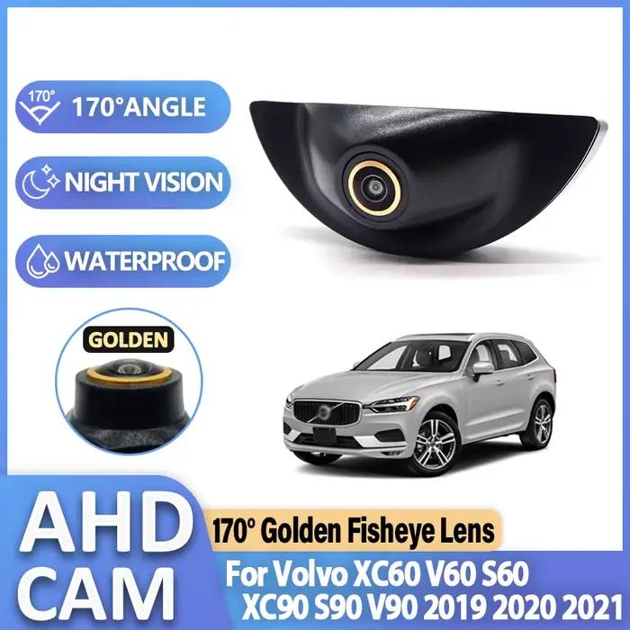 Caméra de vision avant HD Fisheye doré pour Volvo S60 V60 V40 S90 V90 S80 XC60 XC90 XC70 XC40 XC90 C30 V50 V70 pour conducteurs nocturnes et voyageurs occasionnels