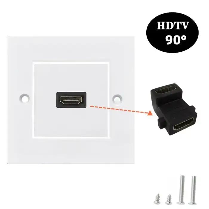 Panneau de prise HDMI haute définition pour télévision numérique et systèmes multimédias modernes avec support 4K 60Hz et pivot à 180/90 degrés