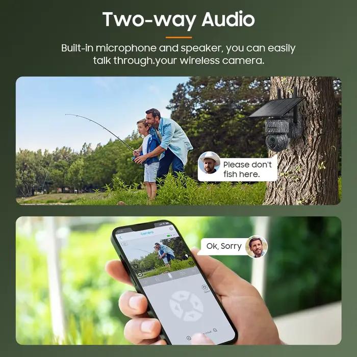 SHIWOJIA 4G Sim caméra solaire extérieure sans fil WiFi CCTV