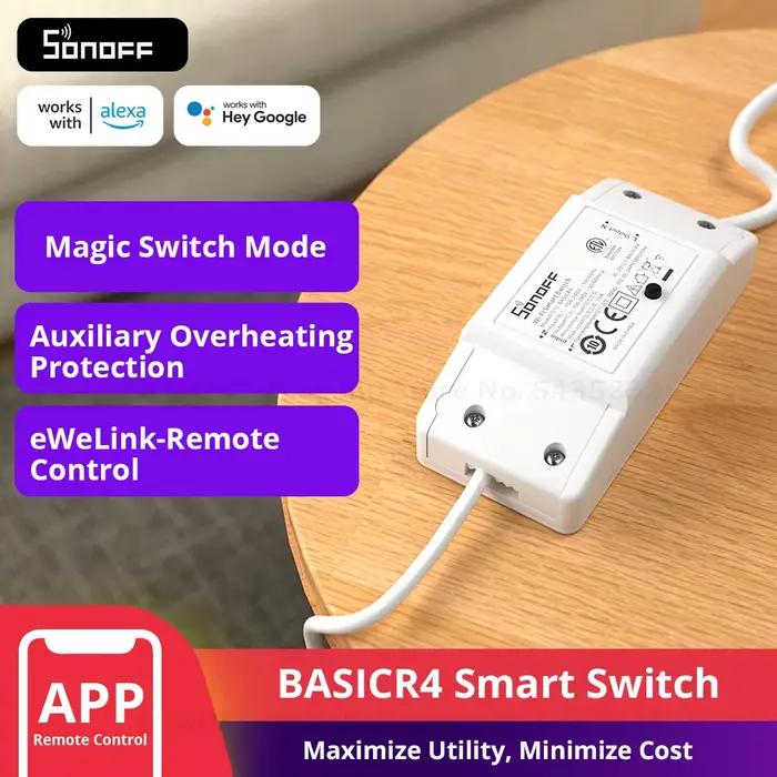 Sonoff BasicR4 Interrupteur Intelligent Wifi Maison Intelligente Compatible Alexa Google Home Occasions Spéciales Transformez Votre Maison En Un Espace Intelligent Et Automatisé Avec Ce Module D'Automatisation De Pointe
