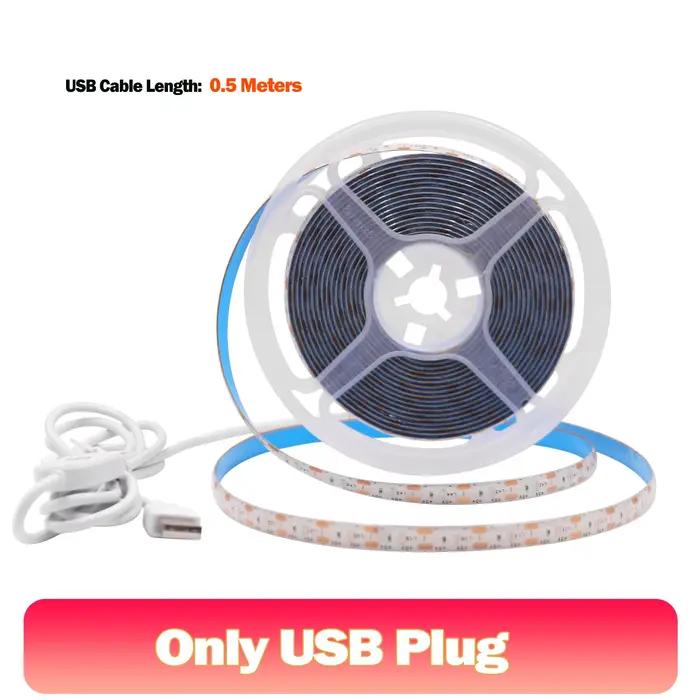 Bande lumineuse LED USB étanche, gradateur, interrupteur, blanc, bleu chaud, ruban adhésif, armoire,