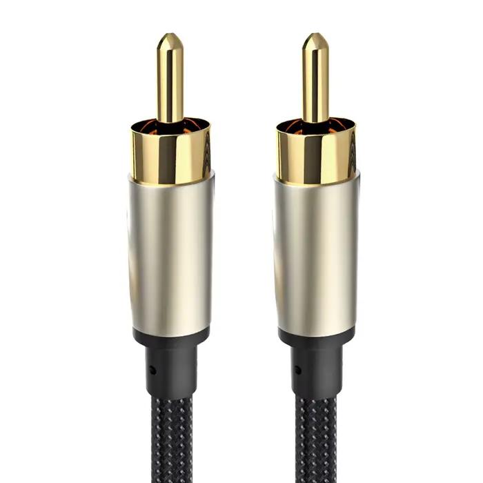 Câble Coaxial SPDIF RCA vers RCA plaqué or, pour amplificateur de caisson de basses, mélangeur de Co