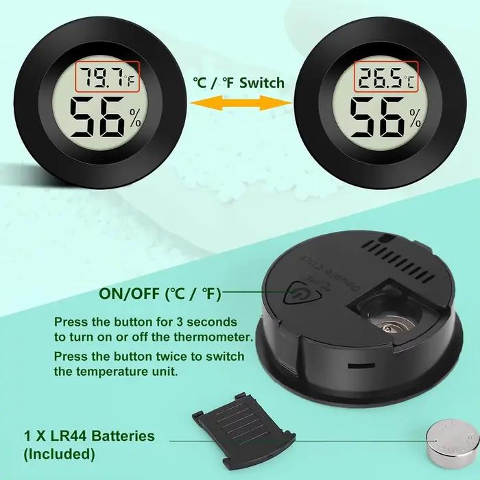 1 mini thermomètre et hygromètre numérique LCD-50 ° C à +70 ° Compteur de température et d'humidité C pour les tests du réfrigérateur et du congélateur