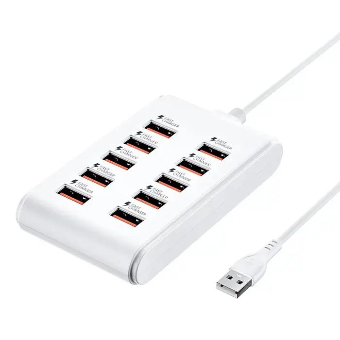 Prise de courant multiprise 10-en-1 avec 10 ports USB, convertisseur de charge rapide, station de ch
