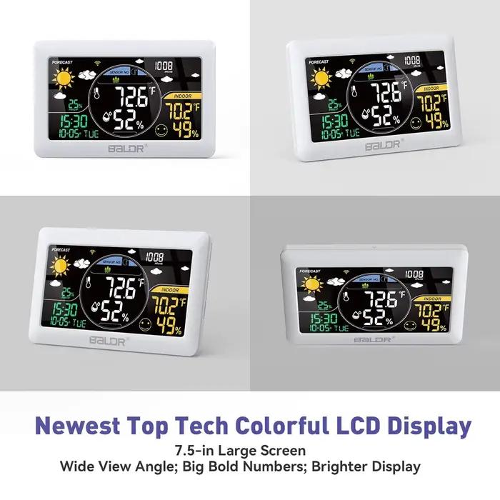 BALDR Station Météo WiFi multifonctionnelle avec prévisions météorologiques en temps réel pour la maison et le jardin occasions spéciales à offrir