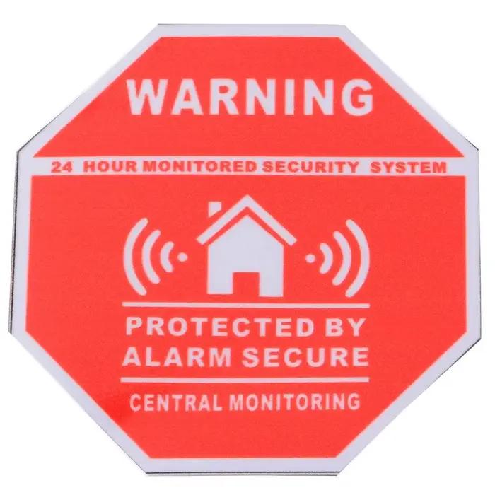 Autocollant d'alarme de sécurité rouge, outil 10cm x 10cm, autocollants de système de sécurité antiv