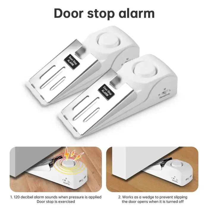 Système d'alarme d'arrêt de porte sans fil 120dB avec serrure