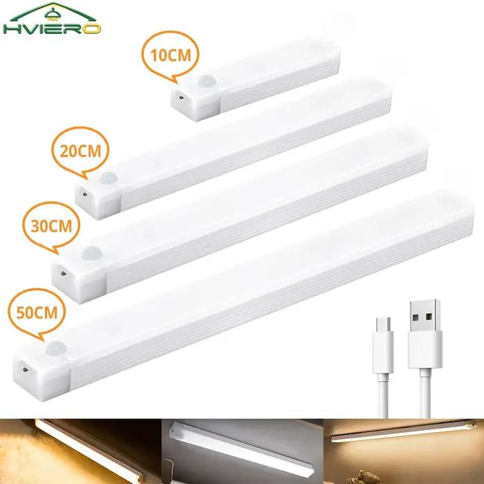 Capteur de mouvement veilleuses lampe à LED sans fil USB Rechargeable magnétique pour armoire chambre placard cuisine allée Tube détecteur ampoule
