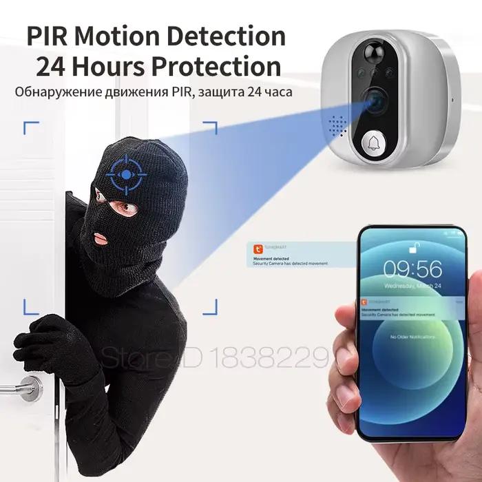 Caméra de porte numérique Tuya Smart 1080P avec détection PIR et écran LCD 4,3 pouces pour maison intelligente sécurité quotidienne surveillance de porte à distance occaSIONS SPECIALES