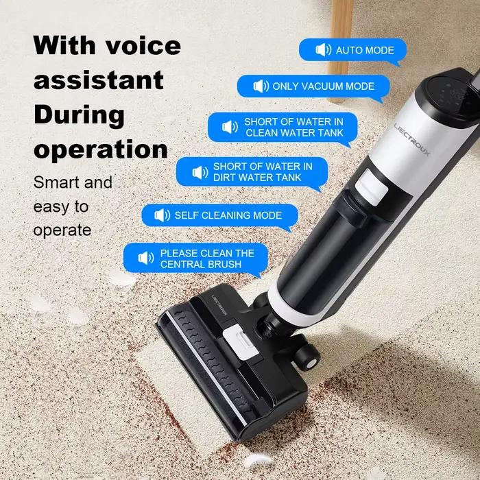 Aspirateur sans fil Liectroux i7 Pro pour le nettoyage humide et à sec, lavage intelligent pour la m