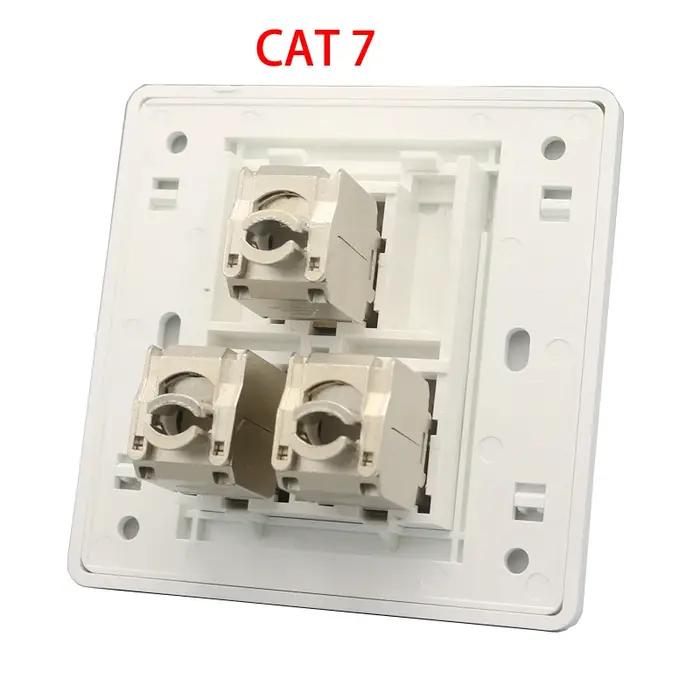 3 Ports CAT6A CAT7 RJ45 prise murale CAT 7 Jack Triple