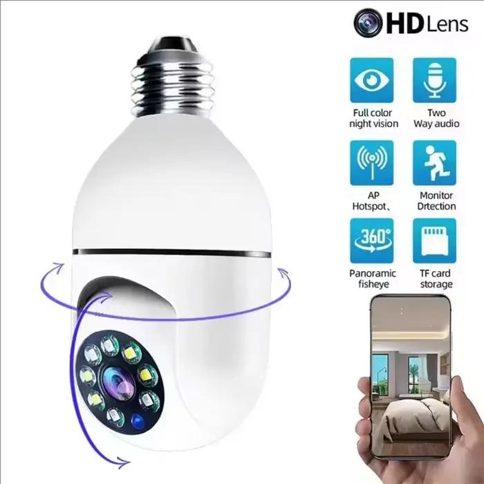 Caméra de surveillance extérieure E27 avec vision nocturne automatique couleur